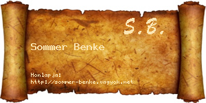 Sommer Benke névjegykártya